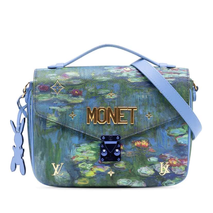 Louis Vuitton Jeff Koons Masters Collection Monet Pochette Metis Blue Canvas Very good condition - Front View