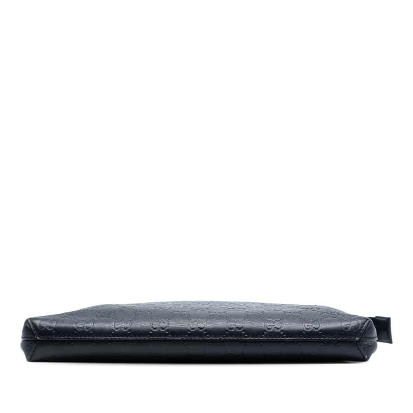Gucci Guccissima Wristlet Clutch Blue Leather Very good condition - Inside View