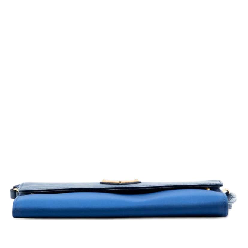 Prada Vitello Move and Tessuto Wallet On Strap Blue Very good condition - Inside View