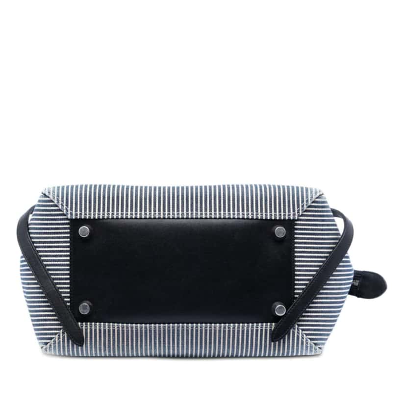 Celine Mini Striped Canvas and Leather Belt Bag Blue Canvas Very good condition - Inside View