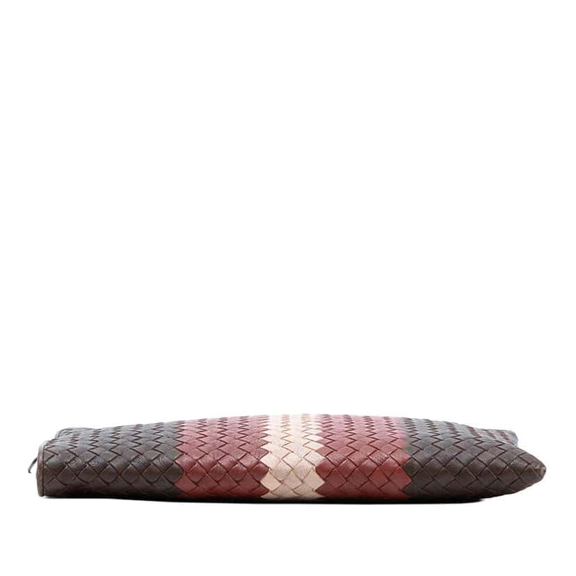 Bottega Veneta Tricolor Nappa Intrecciato Clutch Brown Leather Very good condition - Inside View