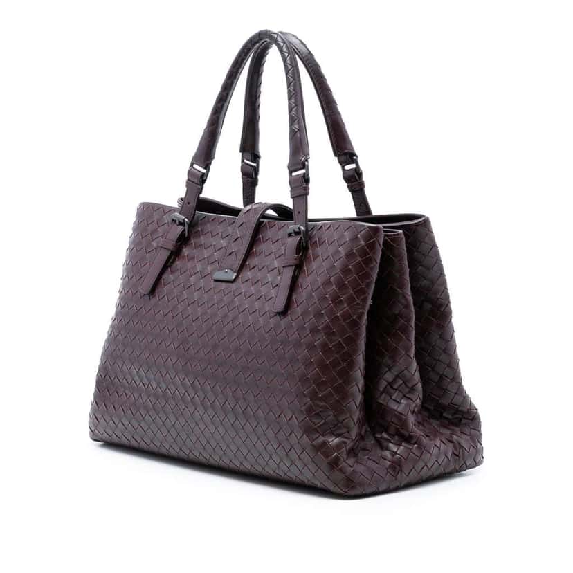Bottega Veneta Medium Nappa Intrecciato Roma Tote Red Leather Very good condition - Back View