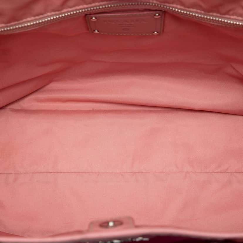 Prada Saffiano Trimmed Tessuto Open Convertible Tote Pink Very good condition - Model View