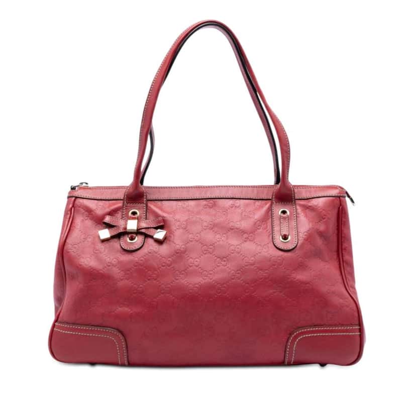 Gucci Medium Guccissima Princy Tote Red Leather Very good condition - Front View