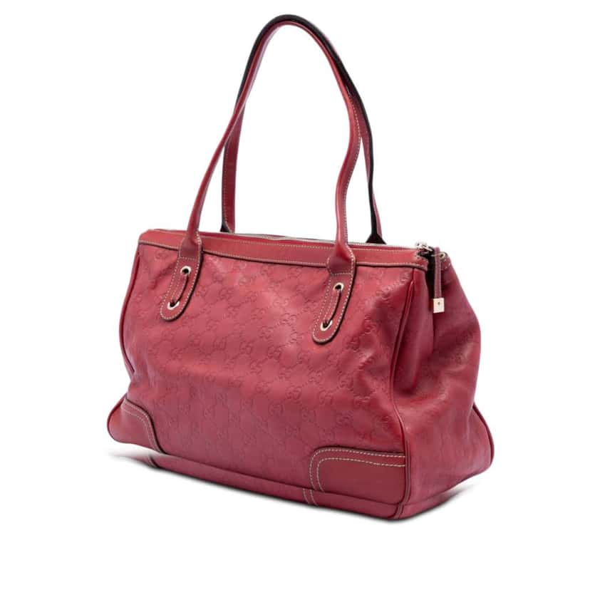 Gucci Medium Guccissima Princy Tote Red Leather Very good condition - Back View
