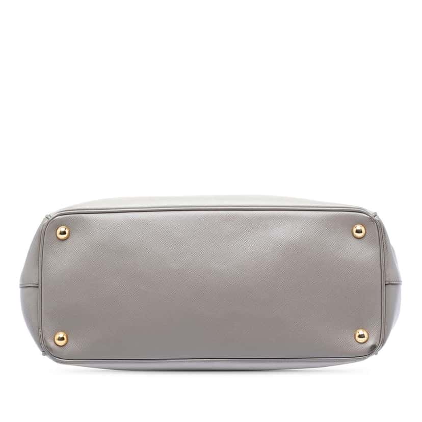 Prada Medium Bicolor Saffiano Lux Galleria Double Zip Satchel Grey Leather Very good condition - Inside View
