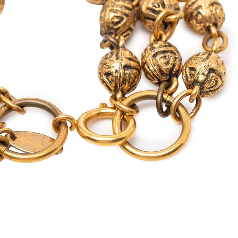 Chanel Gold Plated Beaded Multistrand Bracelet Gold Metal Very good condition - Model View