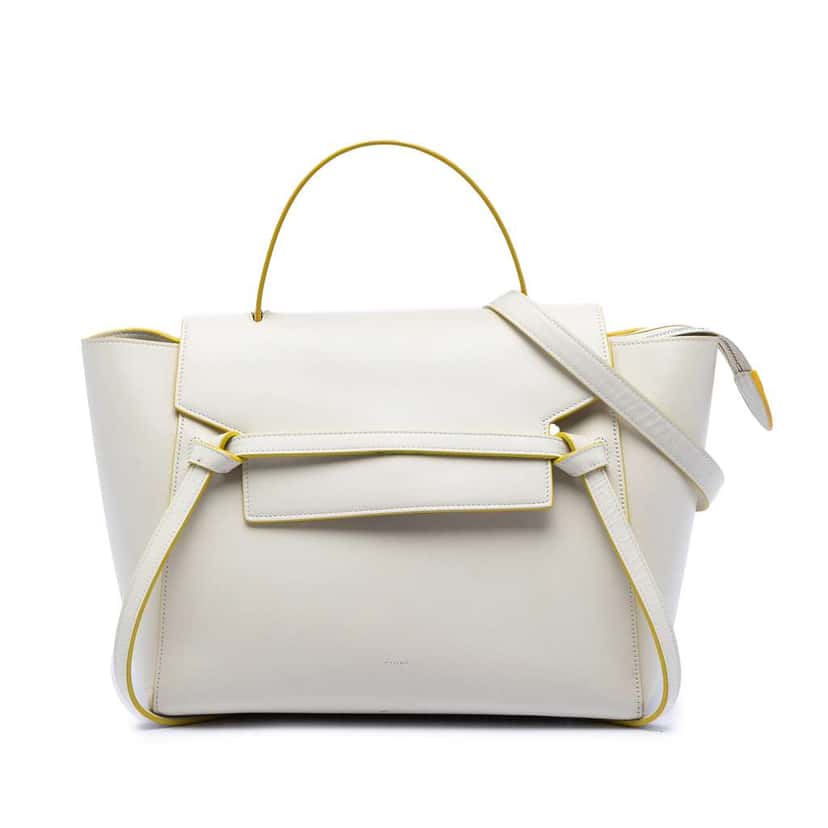 Celine Mini Smooth Calfskin Belt Bag White Leather Very good condition - Front View