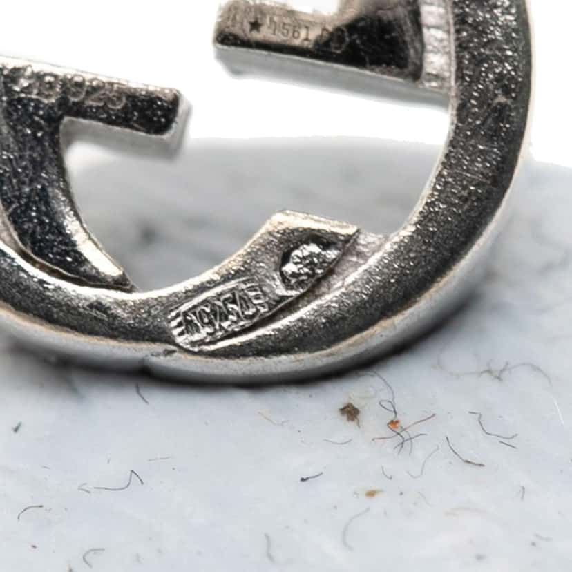 Gucci Sterling Silver Interlocking G Push Back Earrings Silver Silver Very good condition - Inside View