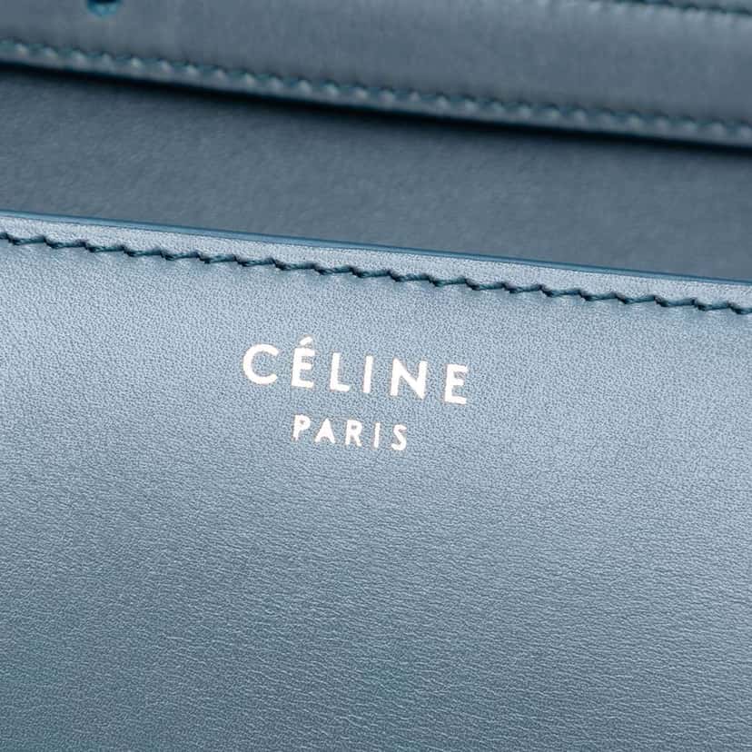 Celine Medium Calfskin Classic Box Blue Leather Very good condition - Box View