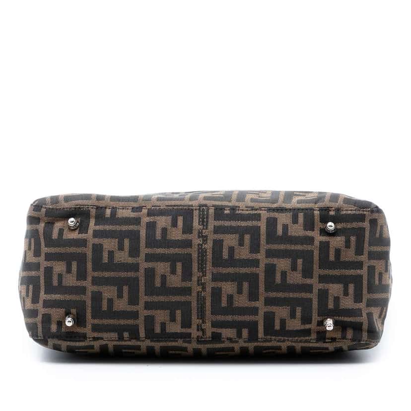 Fendi Small Zucca Canvas Twins Tote Brown Canvas Very good condition - Inside View