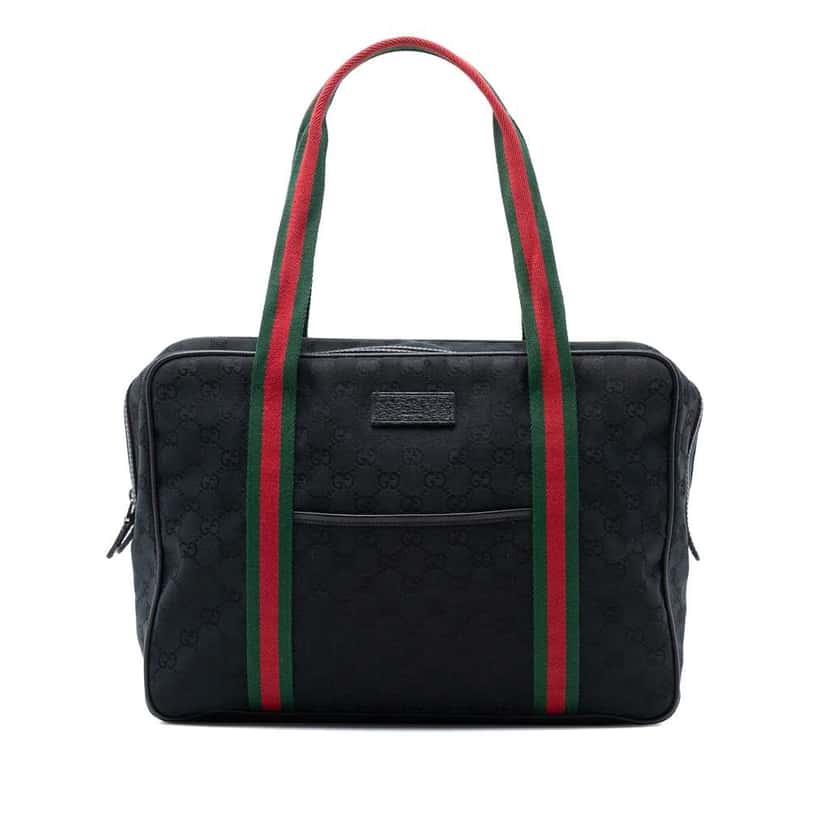 Gucci GG Canvas Web Business Bag Black Canvas Very good condition - Front View