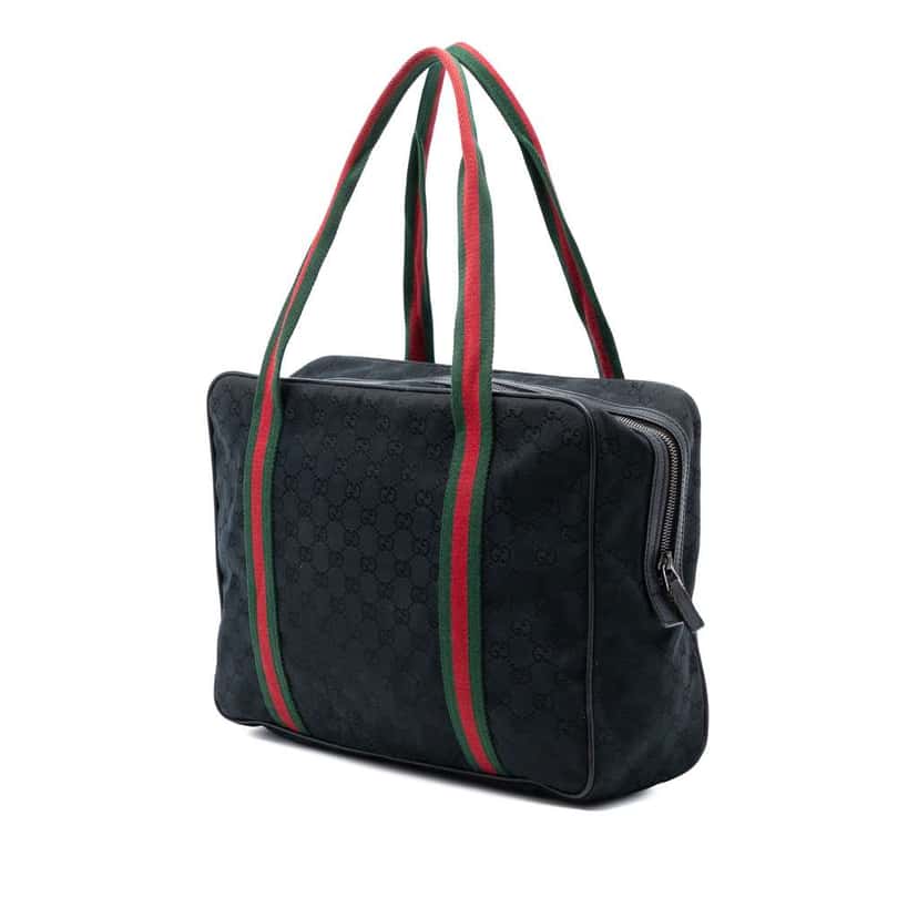Gucci GG Canvas Web Business Bag Black Canvas Very good condition - Back View
