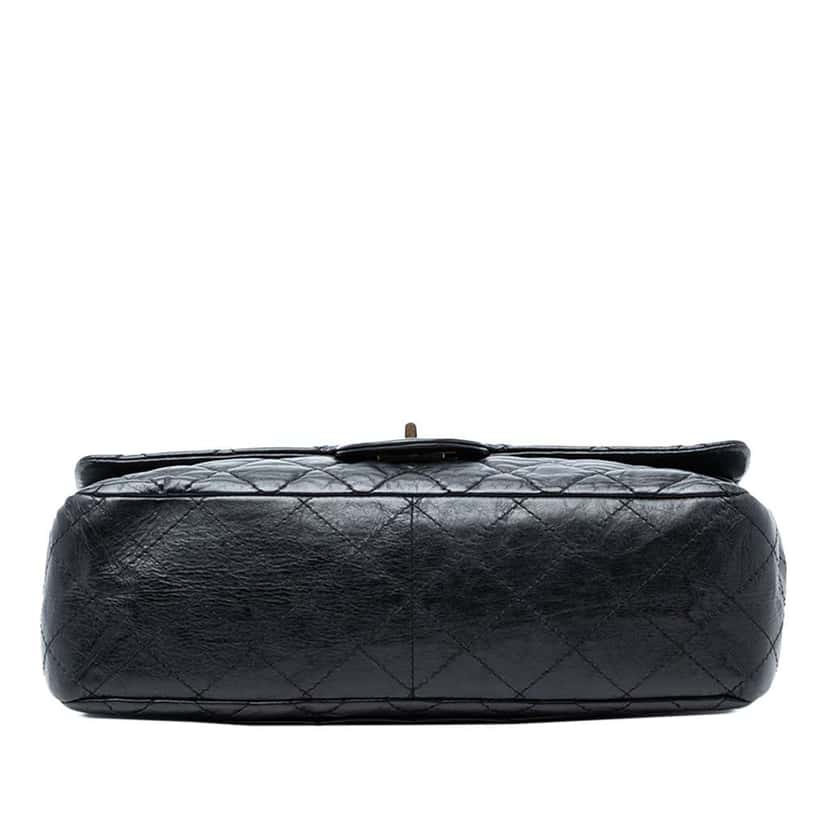 Chanel Quilted Aged Calfskin Reissue 2.55 Double Flap 227 Black Leather Very good condition - Inside View