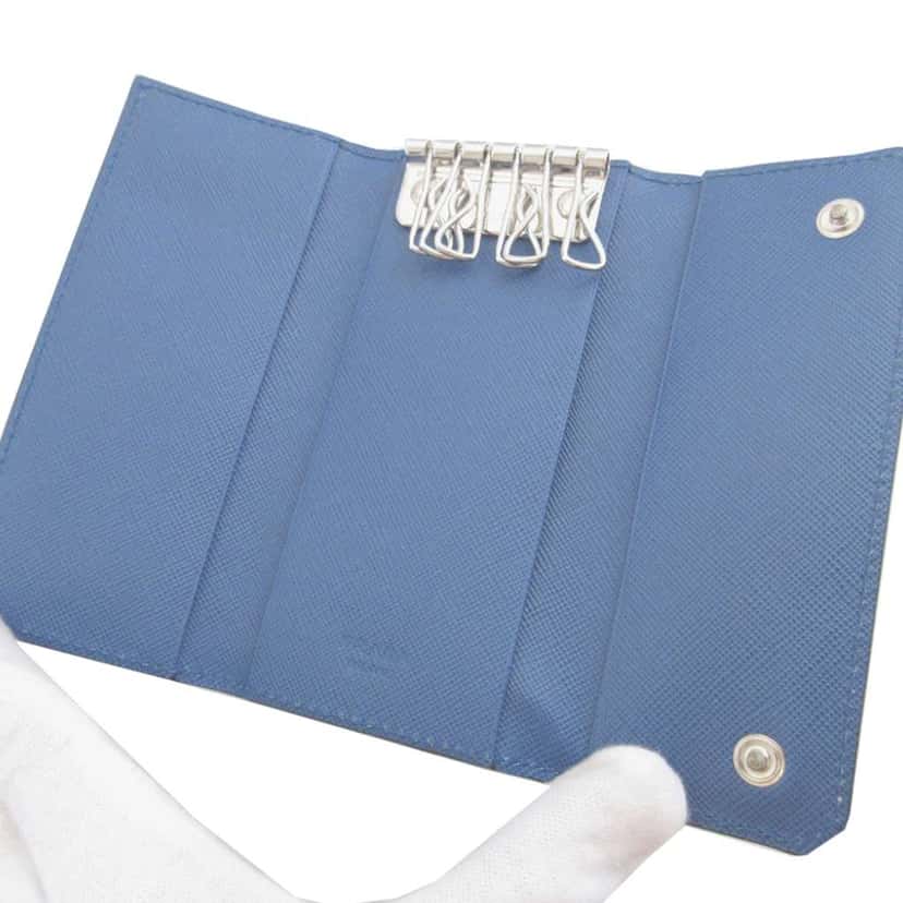 Prada Saffiano Key Holder Blue Leather Very good condition - Inside View