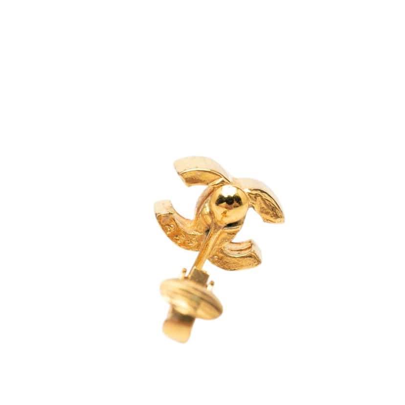Chanel Gold Plated CC Turn Lock Clip On Earrings Gold Metal Very good condition - Inside View