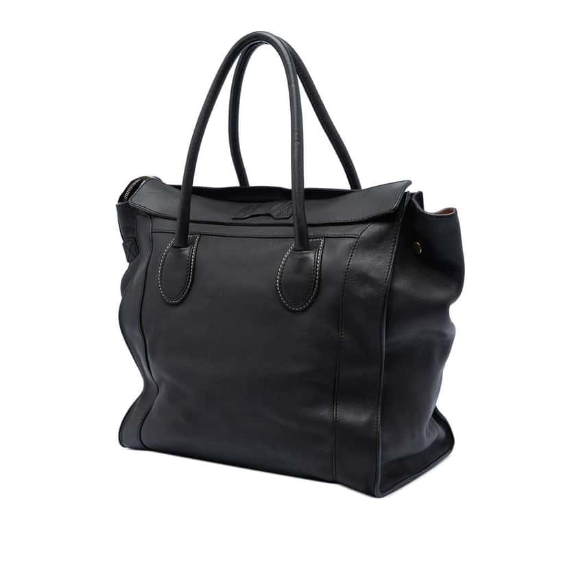 Celine Leather Envelope Luggage Tote Black Leather Very good condition - Back View