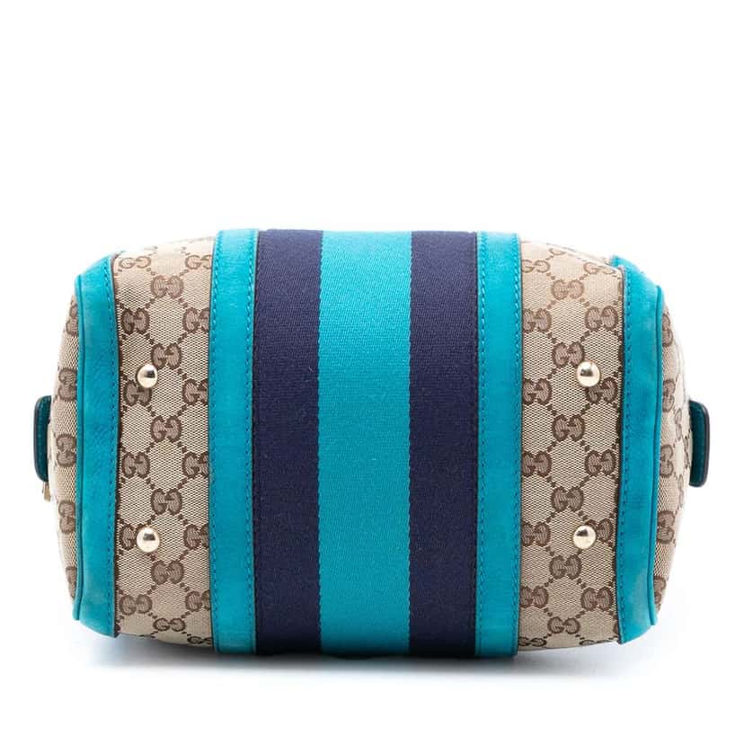 Gucci Small GG Canvas Web Joy Boston Bag Beige Very good condition - Inside View
