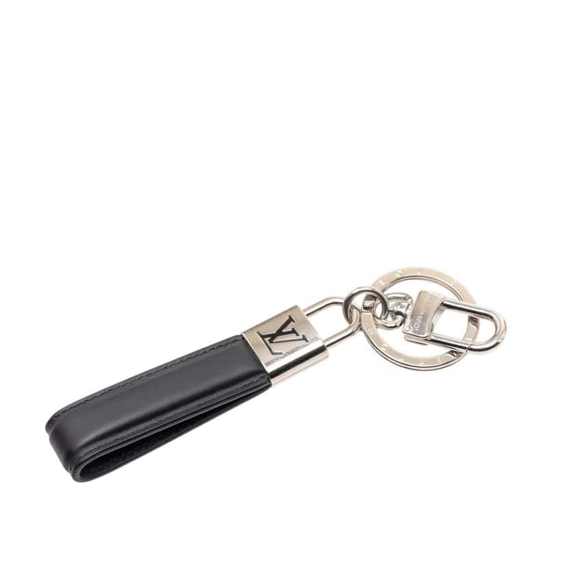 Louis Vuitton Leather Dragonne LV Padlock Bag Charm and Key Holder Black Leather Very good condition - Front View