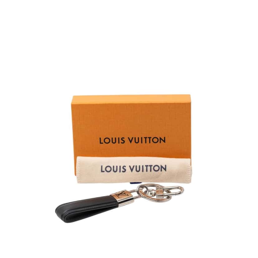 Louis Vuitton Leather Dragonne LV Padlock Bag Charm and Key Holder Black Leather Very good condition - Model View