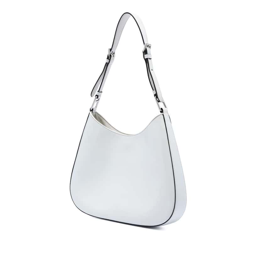 Prada Spazzolato Cleo Shoulder Bag White Leather Very good condition - Back View