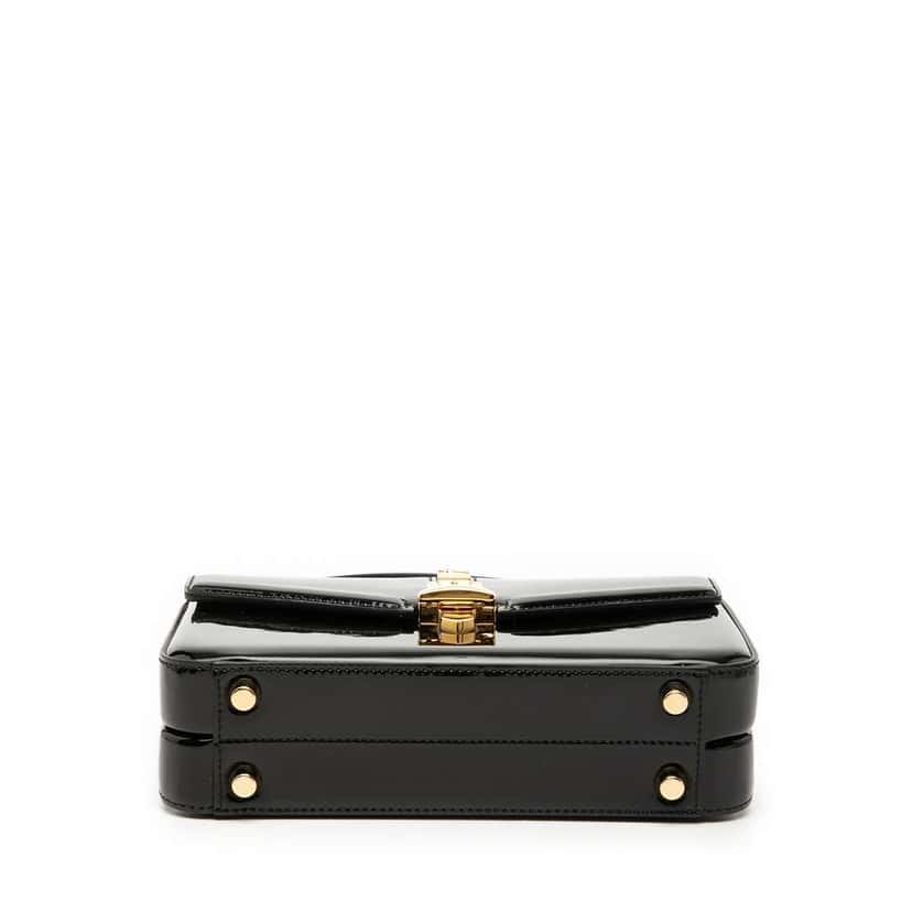 Gucci Mini Patent Sylvie 1969 Top Handle Bag Black Leather Very good condition - Inside View