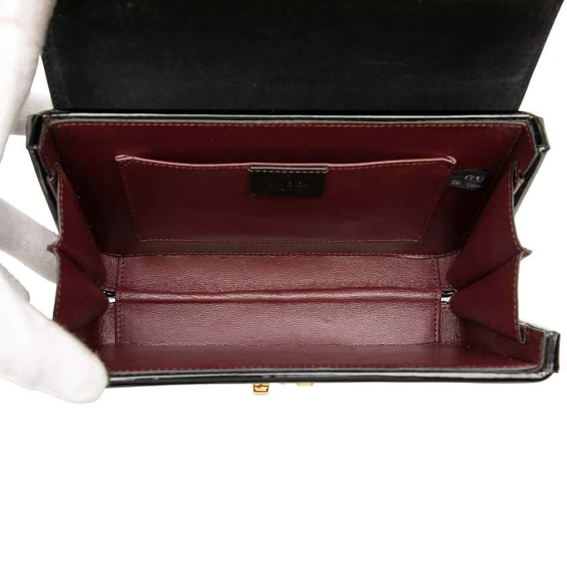 Gucci Mini Patent Sylvie 1969 Top Handle Bag Black Leather Very good condition - Model View