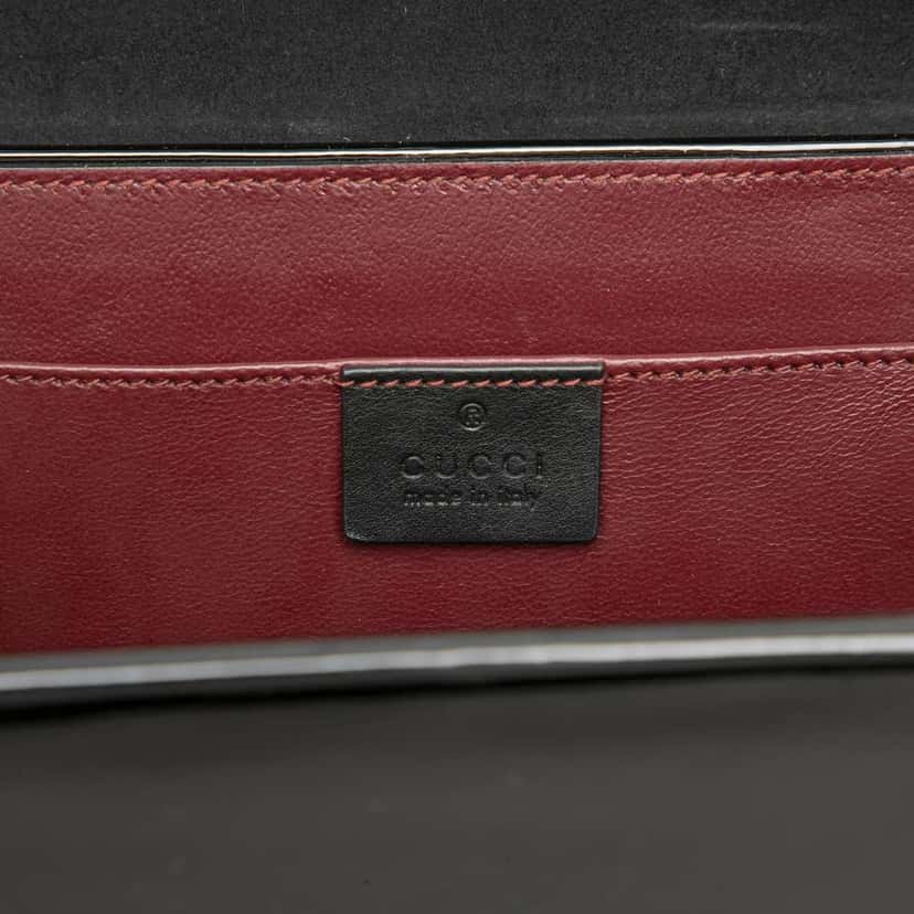 Gucci Mini Patent Sylvie 1969 Top Handle Bag Black Leather Very good condition - Box View