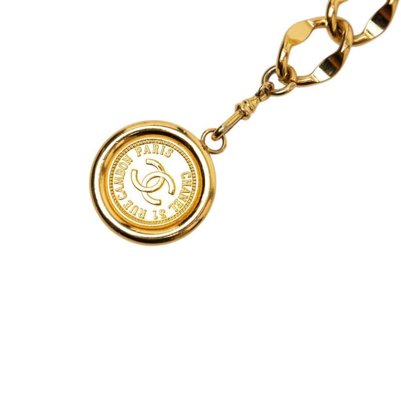 Chanel Gold Plated CC Medallion Chain Belt Gold Metal Very good condition - Back View