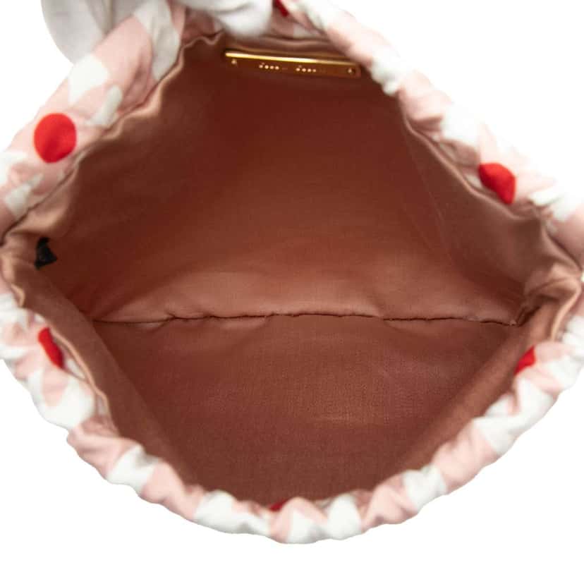 Miu Miu Printed Nylon Flower Drawstring Pouch Pink Very good condition - Model View
