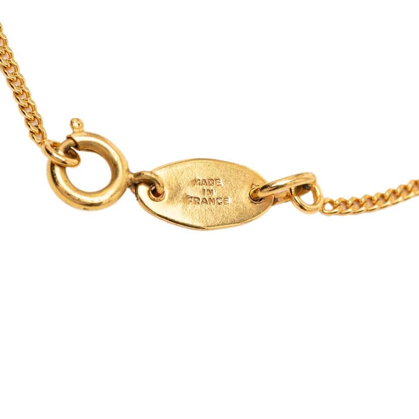 Chanel Gold Plated Rhinestone CC Charm Bracelet Gold Metal Very good condition - Box View