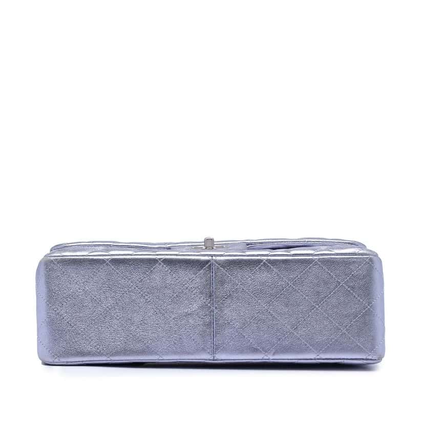 Chanel Jumbo Classic Metallic Lambskin Double Flap Purple Leather Very good condition - Inside View