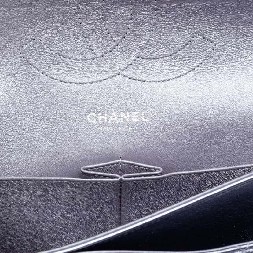 Chanel Jumbo Classic Metallic Lambskin Double Flap Purple Leather Very good condition - Box View