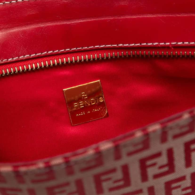 Fendi Zucchino Canvas Handbag Red Canvas Very good condition - Box View