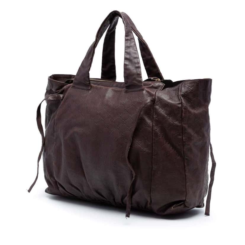 Gucci Large Guccissima Hysteria Tote Brown Leather Very good condition - Back View