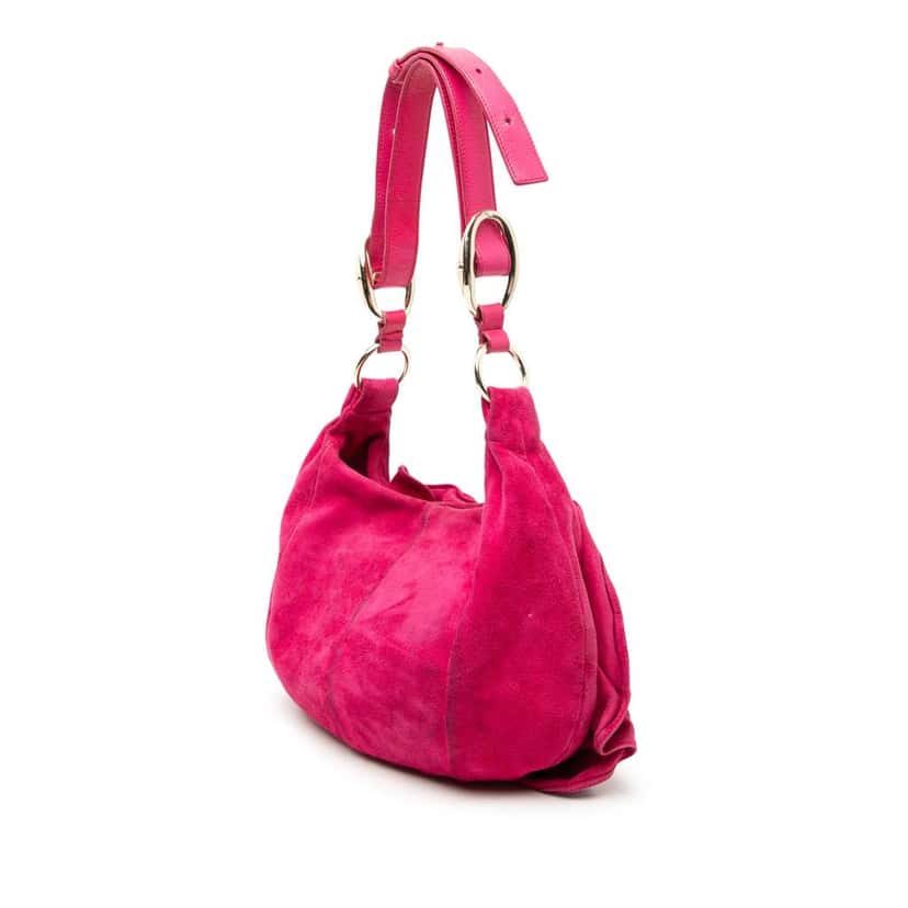 Saint Laurent Suede Nadja Rose Shoulder Bag Pink Leather Very good condition - Back View