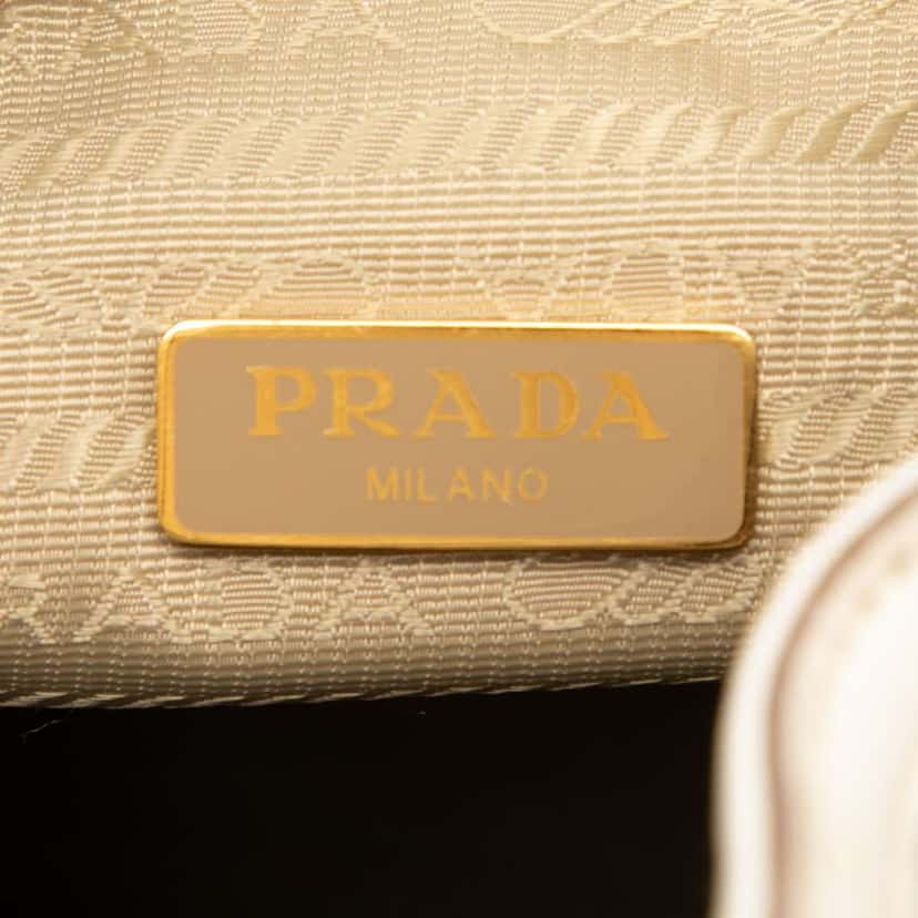 Prada Canvas Canapa Logo Bow Drawstring Bucket Bag Brown Canvas Very good condition - Box View