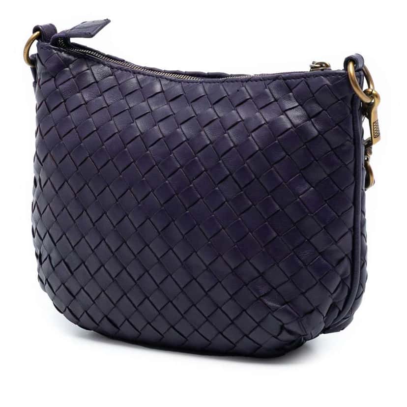 Bottega Veneta Nappa Intrecciato Crossbody Purple Leather Very good condition - Back View