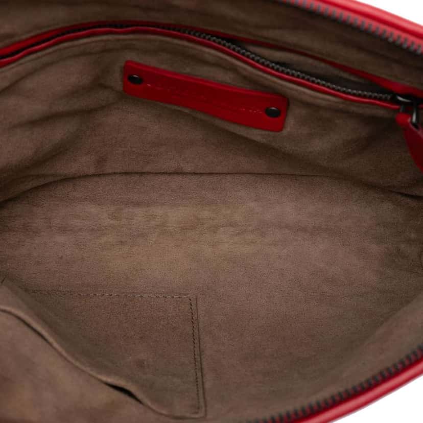 Bottega Veneta Nappa Intrecciato Nodini Crossbody Red Leather Very good condition - Model View