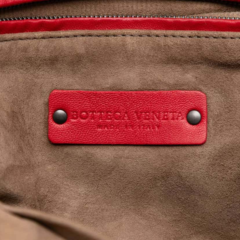 Bottega Veneta Nappa Intrecciato Nodini Crossbody Red Leather Very good condition - Box View