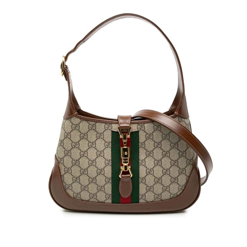 Gucci Small GG Supreme Web Jackie 1961 Crossbody Beige Canvas Very good condition - Front View