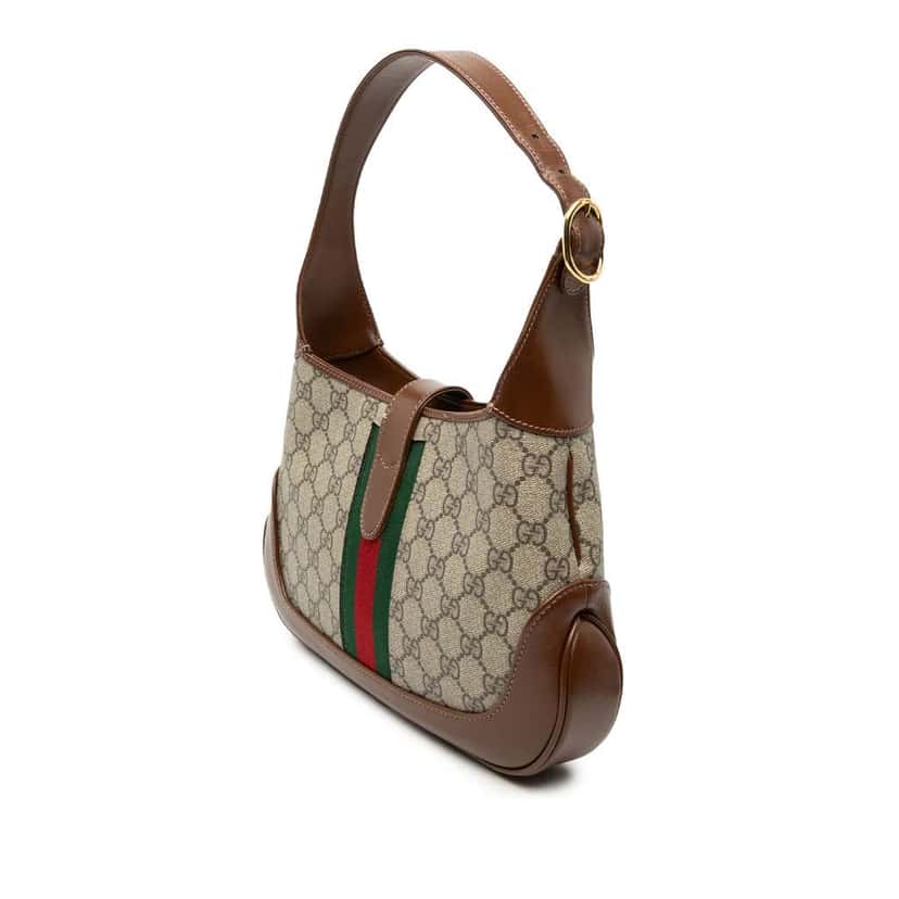 Gucci Small GG Supreme Web Jackie 1961 Crossbody Beige Canvas Very good condition - Back View