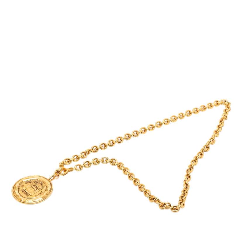 Chanel Gold Plated 31 Rue Cambon Medallion Pendant Necklace Gold Metal Very good condition - Inside View