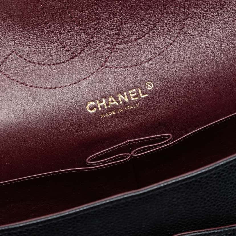 Chanel Jumbo Classic Caviar Double Flap Black Leather Very good condition - Box View