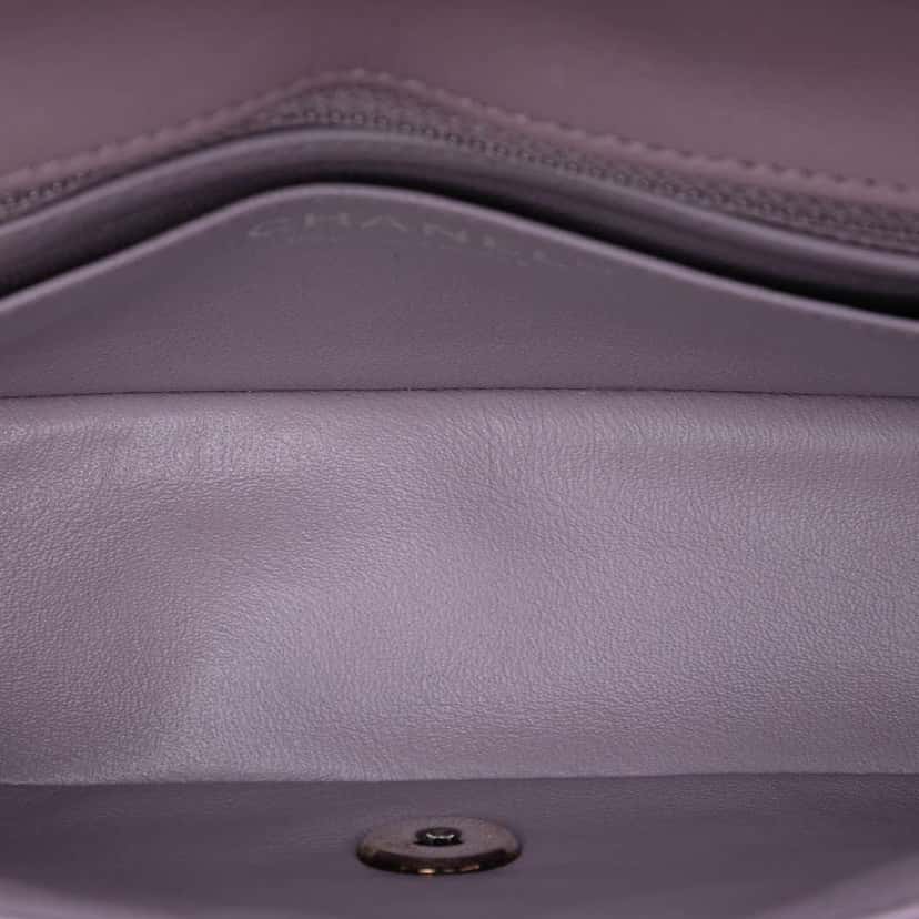 Chanel Mini Rectangular Classic Lambskin Single Flap Purple Leather Very good condition - Model View