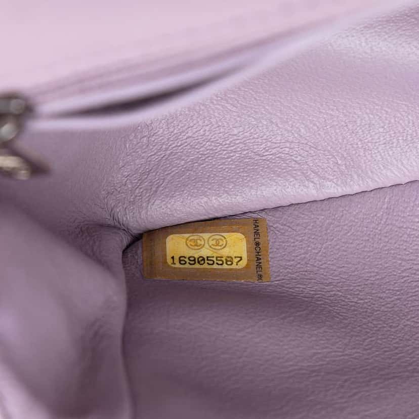 Chanel Mini Rectangular Classic Lambskin Single Flap Purple Leather Very good condition - Box View