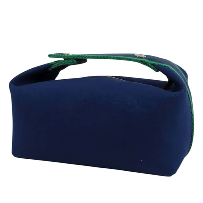 Hermès Small Toile Bride A Brac Case Blue Canvas Very good condition - Back View