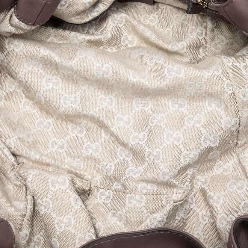 Gucci Leather Braided Handle Hobo Brown Leather Very good condition - Model View