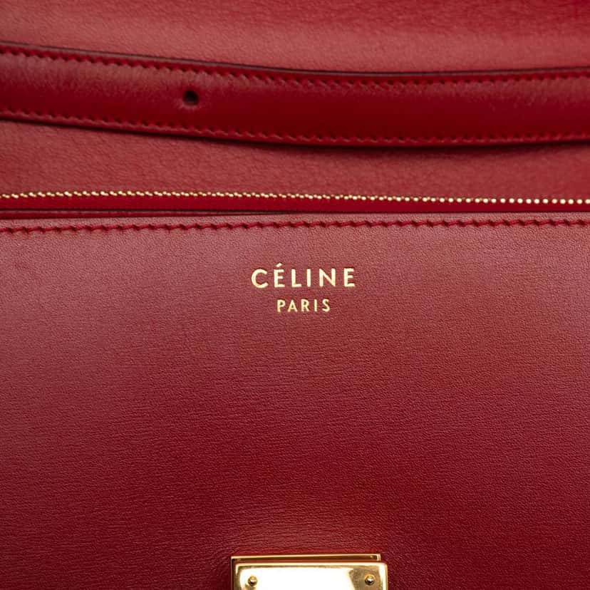 Celine Medium Calfskin Classic Box Red Leather Very good condition - Box View