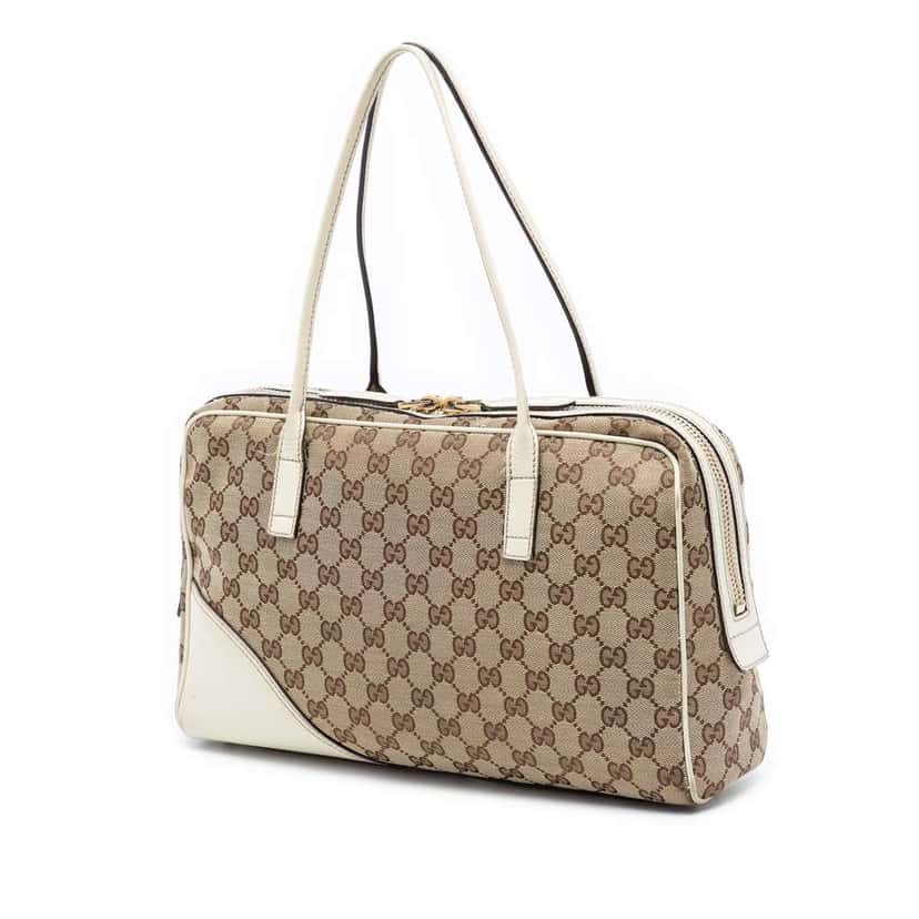 Gucci GG Canvas New Britt Shoulder Bag Beige Canvas Good condition - Back View